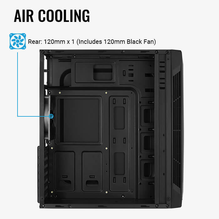 GABINETE AEROCOOL SPLIT BLACK ( MID TOWER ) - Imagen 5