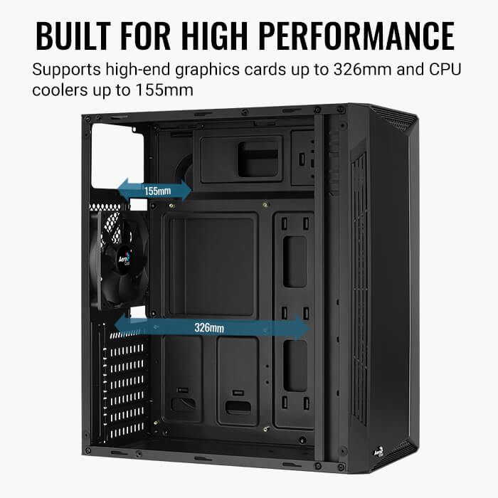 GABINETE AEROCOOL SPLIT BLACK ( MID TOWER ) - Imagen 6