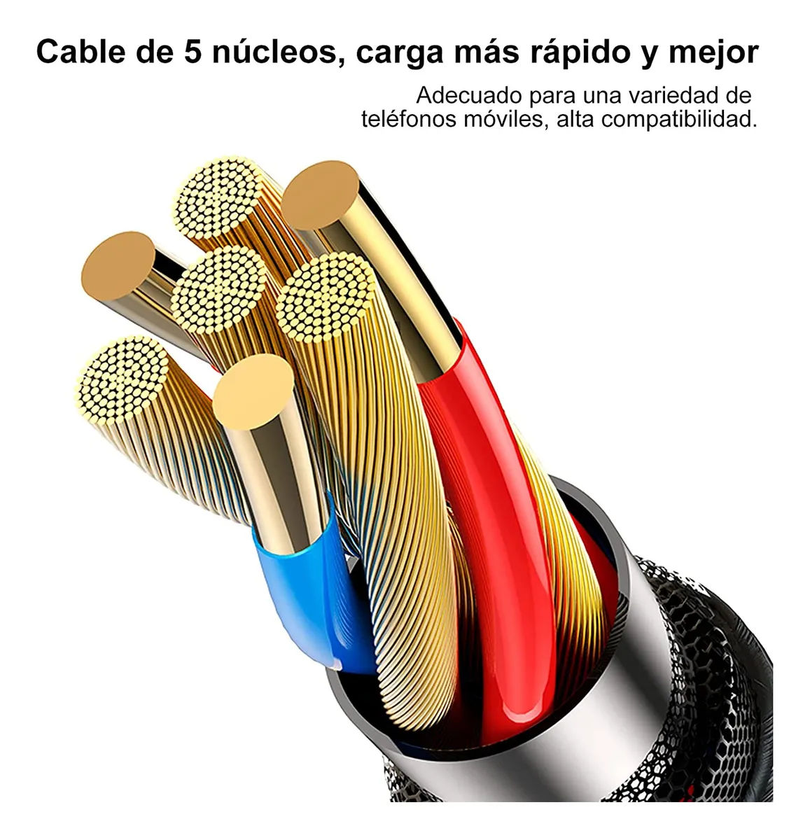 CAB237B - 1HORA CABLE USB-C CARGA RAPIDA 2.1AMP 1 METRO - Imagen 4