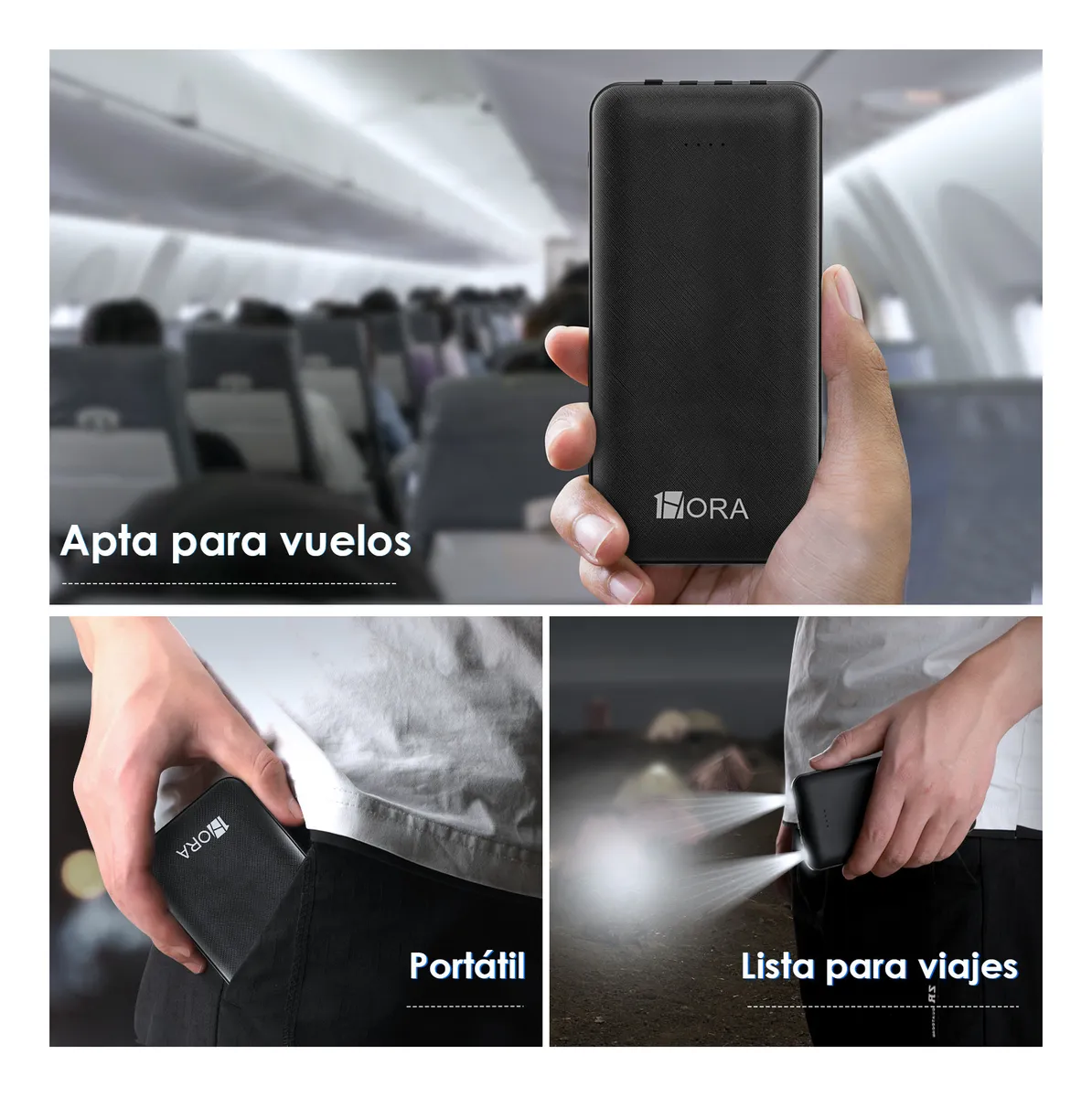 GAR148N - 1HORA BATERIA PORTATIL CARGA RAPIDA 10000MAH 2.1AMP 4 CABLES INCLUIDOS - Imagen 5