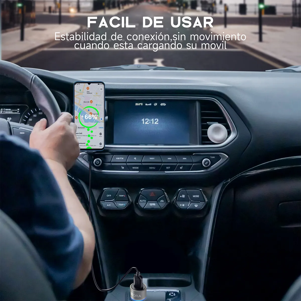 GAR116 - 1HORA CARGADOR AUTO CARGA RAPIDA, 3AMP C/CABLE 1M USB - TYPE C - Imagen 6