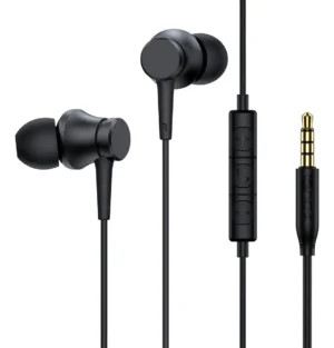 AUT111 - 1HORA AURICULARES ALAMBRICOS METAL IN-EAR 3.5MM NEGRO