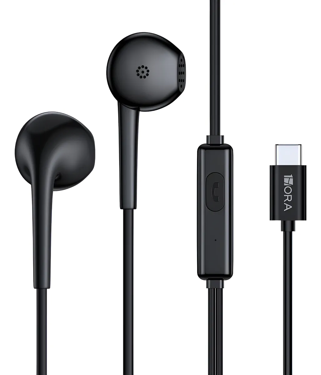 AUT124N - 1HORA AURICULARES IN-EAR CONECTOR TIPO C NEGRO