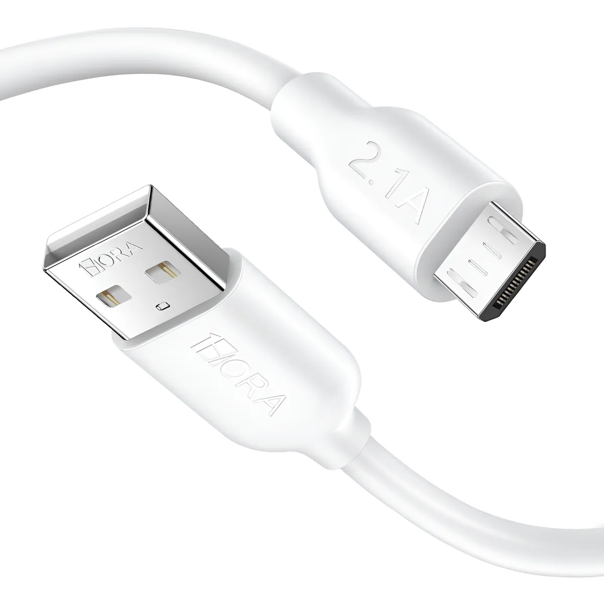 CAB245B - 1HORA CABLE USB A MICROUSB (V8), 2.1AMP, 2METROS