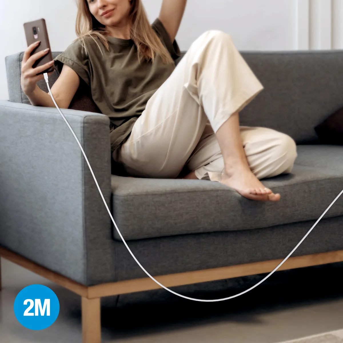 CAB245B - 1HORA CABLE USB A MICROUSB (V8), 2.1AMP, 2METROS - Imagen 8