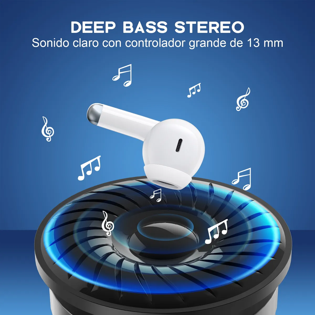 AUT203B - 1HORA AURICULAR IN-EAR INALAMBRICOS, TWS BLUETOOTH 5.3 TIPOC C/MICROFONO - Imagen 7