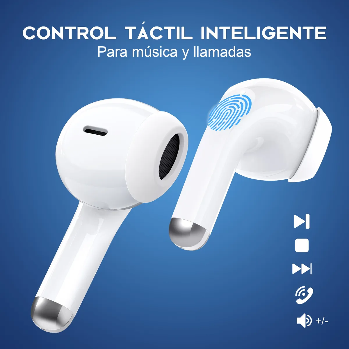 AUT203B - 1HORA AURICULAR IN-EAR INALAMBRICOS, TWS BLUETOOTH 5.3 TIPOC C/MICROFONO - Imagen 5
