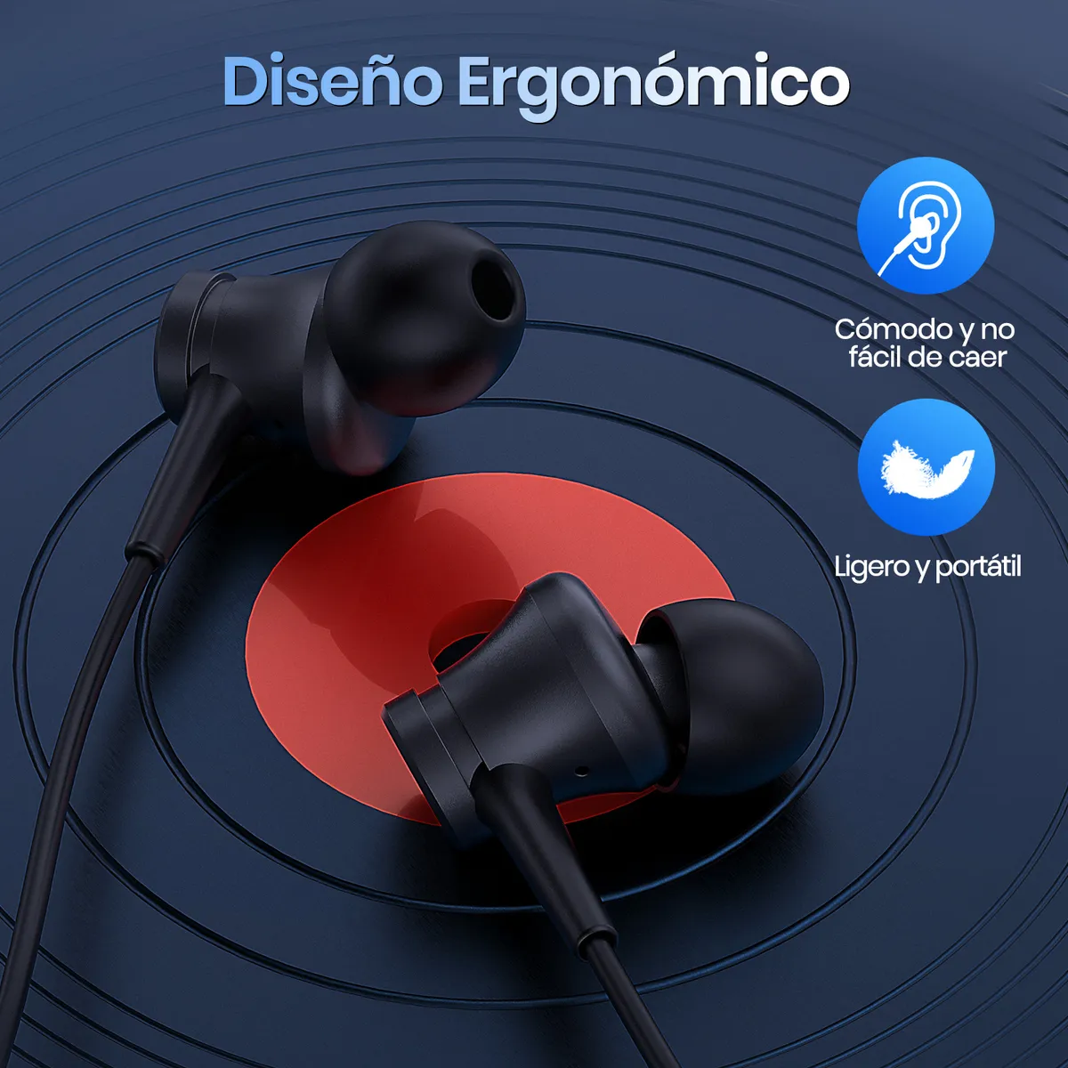 AUT111 - 1HORA AURICULARES ALAMBRICOS METAL IN-EAR 3.5MM NEGRO - Imagen 5