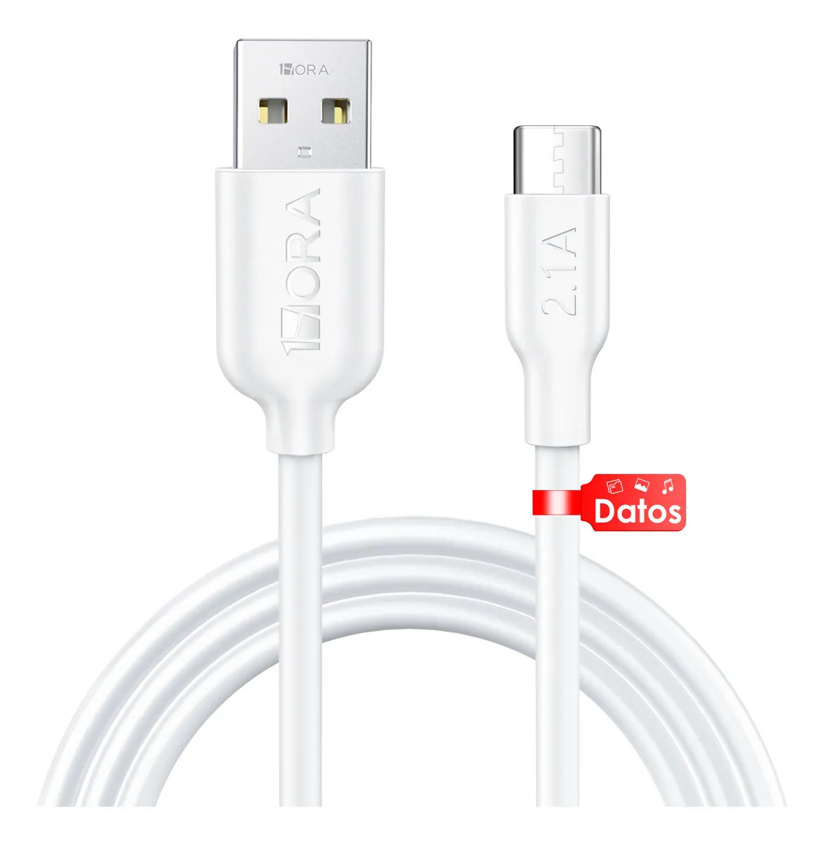 CAB237B - 1HORA CABLE USB-C CARGA RAPIDA 2.1AMP 1 METRO - Imagen 2