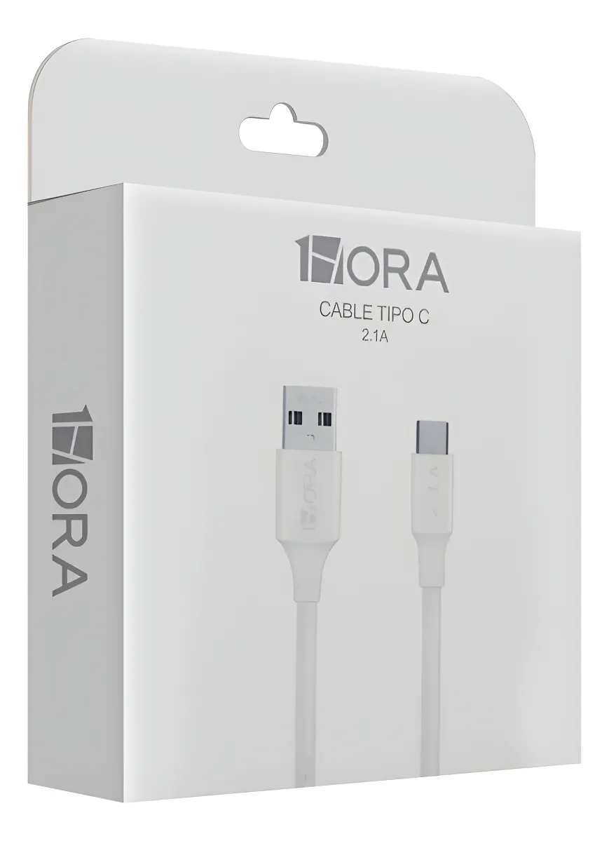 CAB237B - 1HORA CABLE USB-C CARGA RAPIDA 2.1AMP 1 METRO