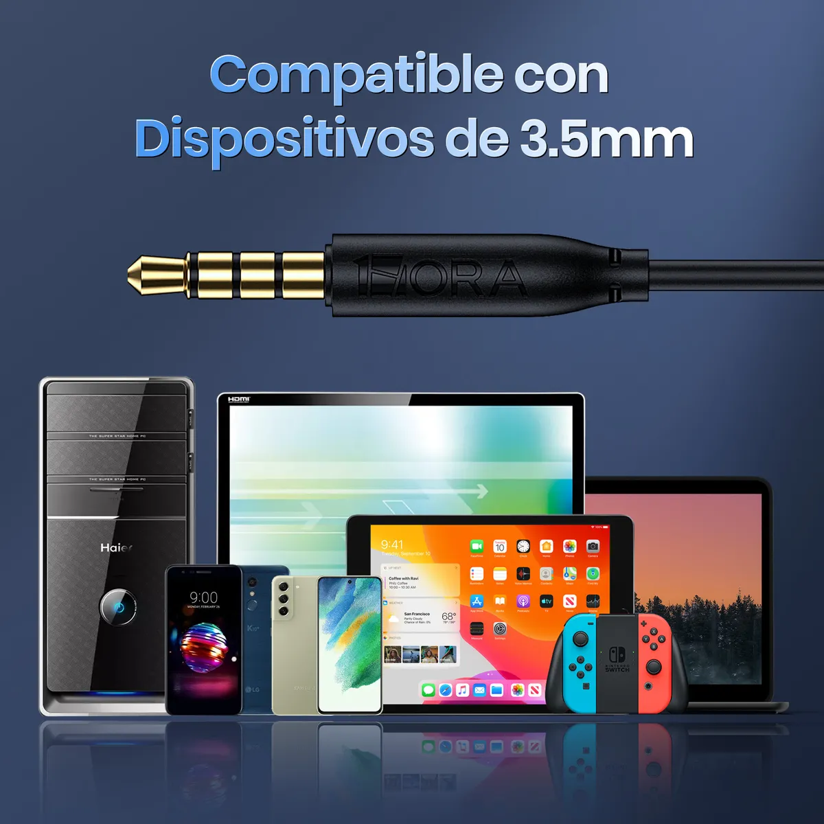 AUT111 - 1HORA AURICULARES ALAMBRICOS METAL IN-EAR 3.5MM NEGRO - Imagen 4