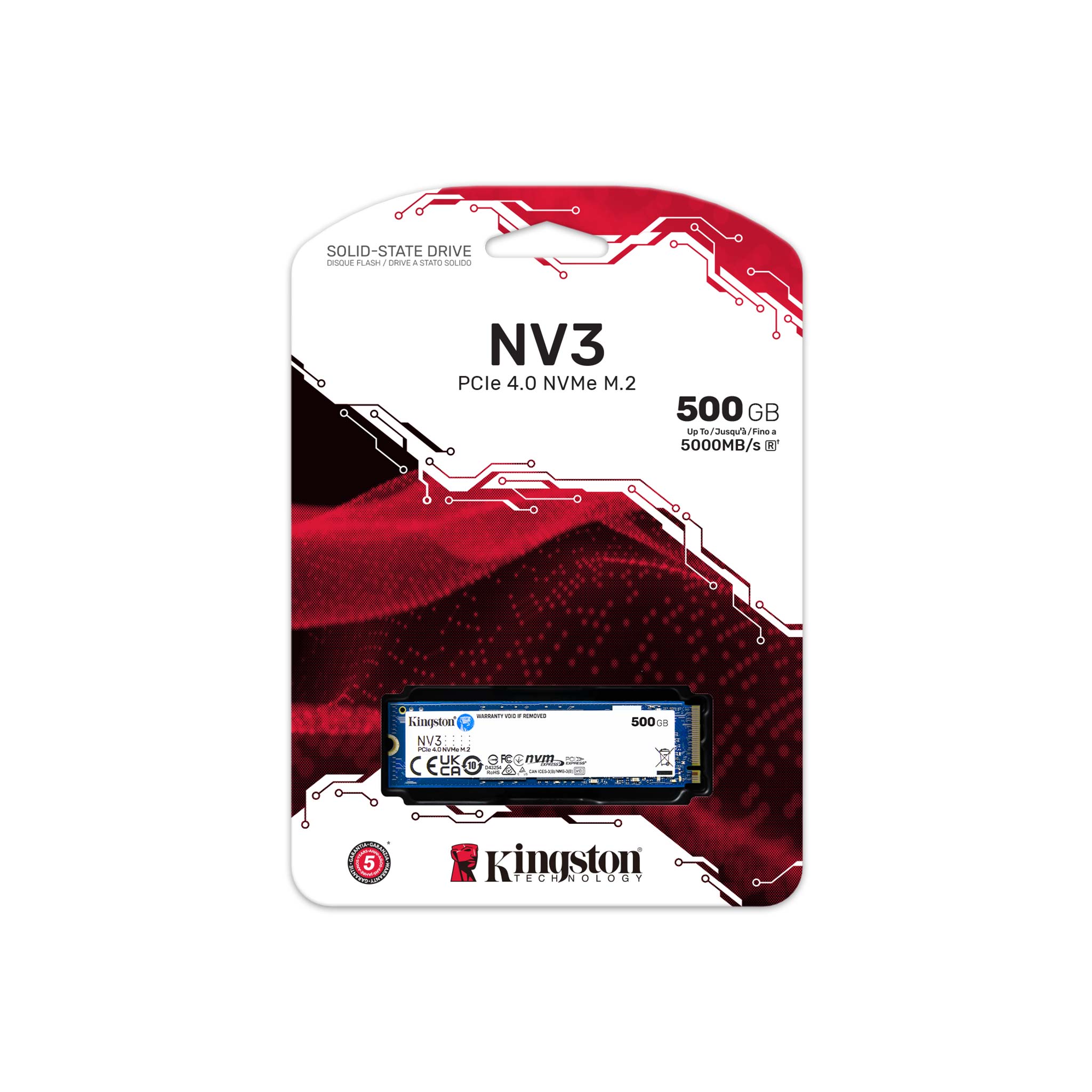 500 GB. M.2 - SNV3S/500G - KINGSTON SOLID STATE DRIVE
