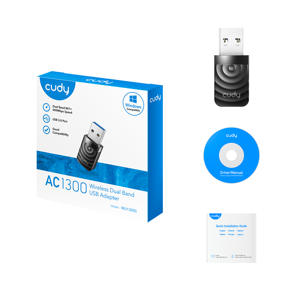 WU1300S - CUDY AC1300 WIRELESS DUAL BAND USB ADAPTER - Imagen 4
