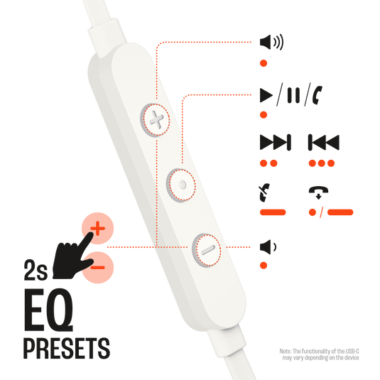 TUNE 310C - JBL AURICULAR CON CABLE USB-C ROJO - Imagen 3