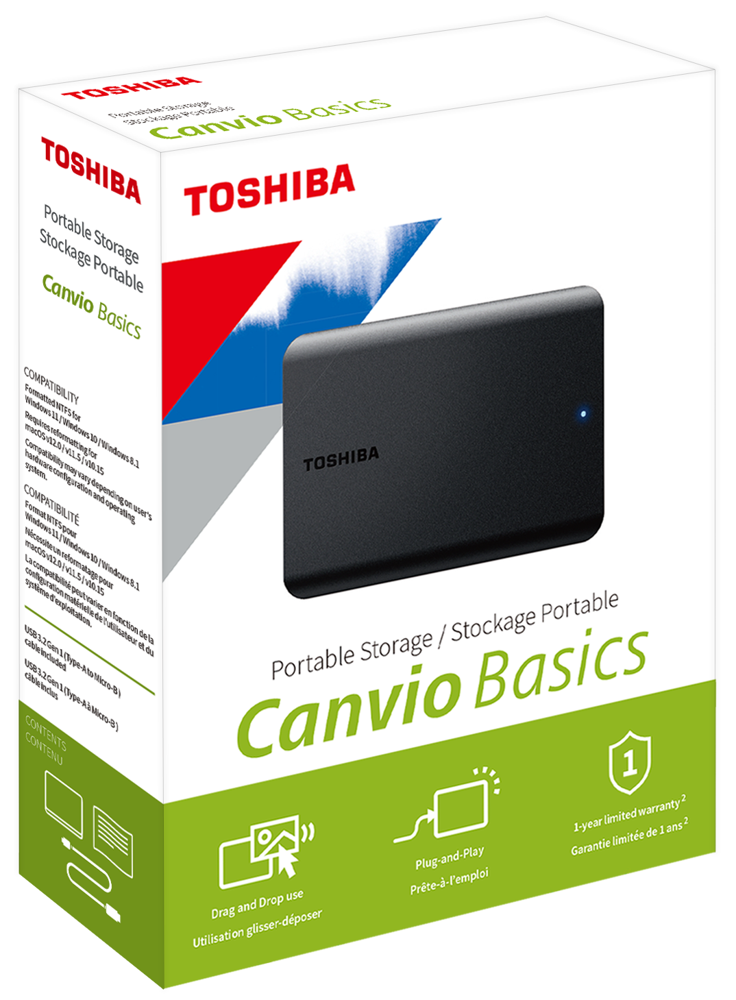 2 TB. - TOSHIBA CANVIO BASICS 3.0/2.0